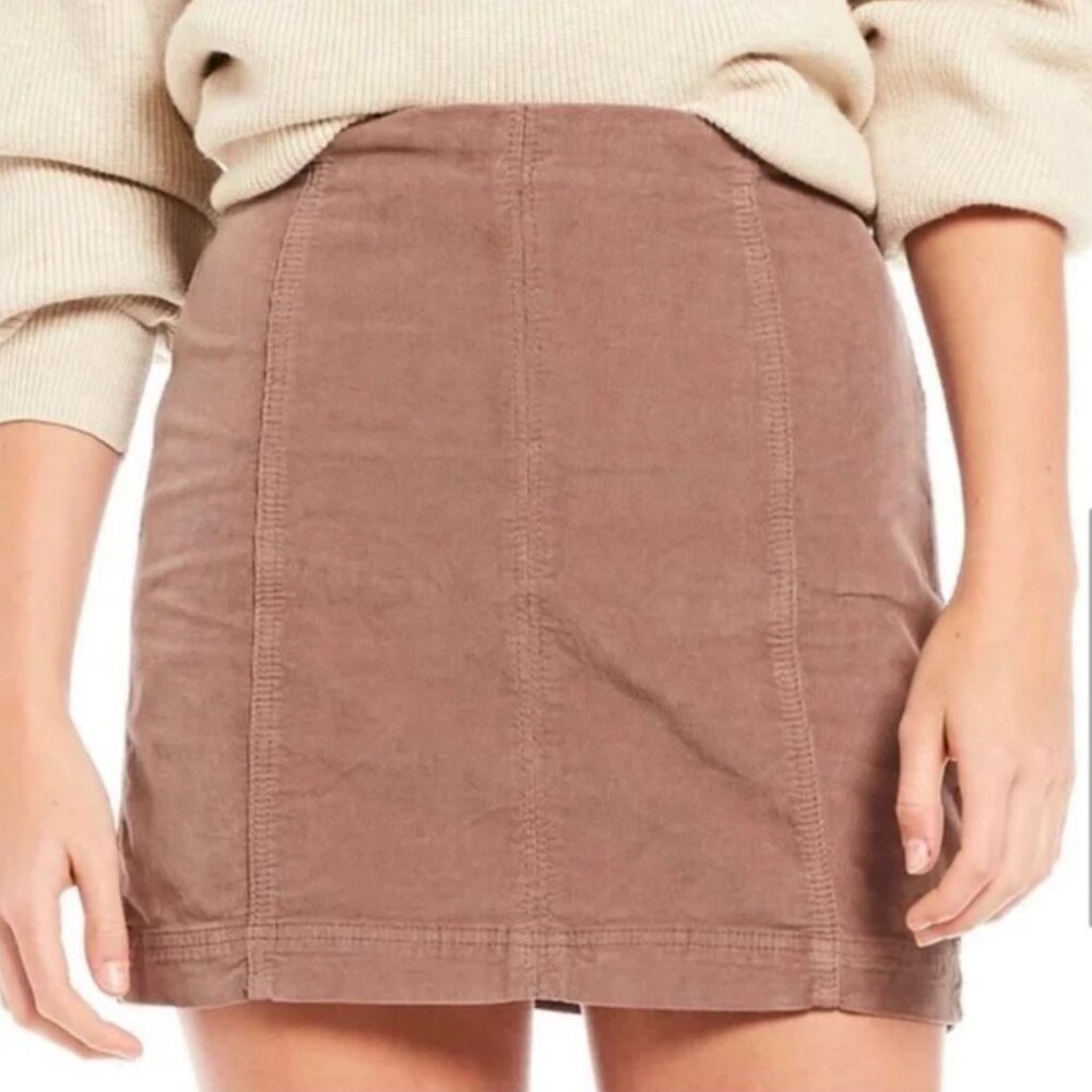 Modern Femme Free People Sz 4 Corduroy Pastel Pink Mini Skirt S